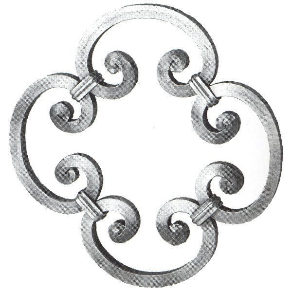 1010/3  12mm SQ. FORGED ROSETTE DESIGN 290mm DIA.