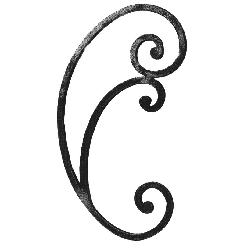 1046/3  12mm SQ. FORGED C-SCROLL DESIGN 240 x 435mm