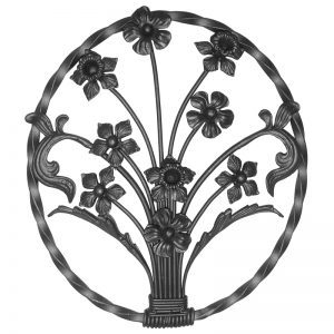 12/01 20mm CIRCULAR PANEL WITH FLOWERS 490 x 550mm