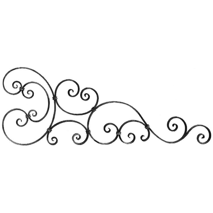 1281/2  16 x 8mm FORGED SCROLL PANEL 1225 x 445mm