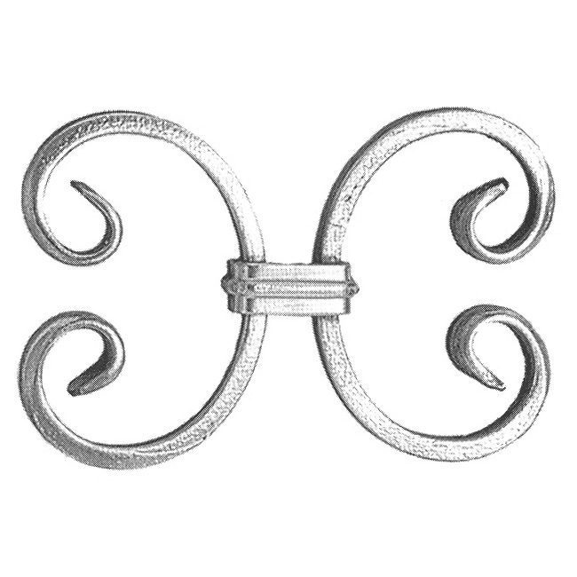 1300/1 12 x 6mm FORGED C-SCROLL INSERT 145 x 95mm