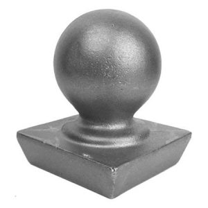 133  3"SQ. NEWEL POST BALL WITH SLANTED BASE 4"W x 5 1/4"H (CUSTOM ORDER)