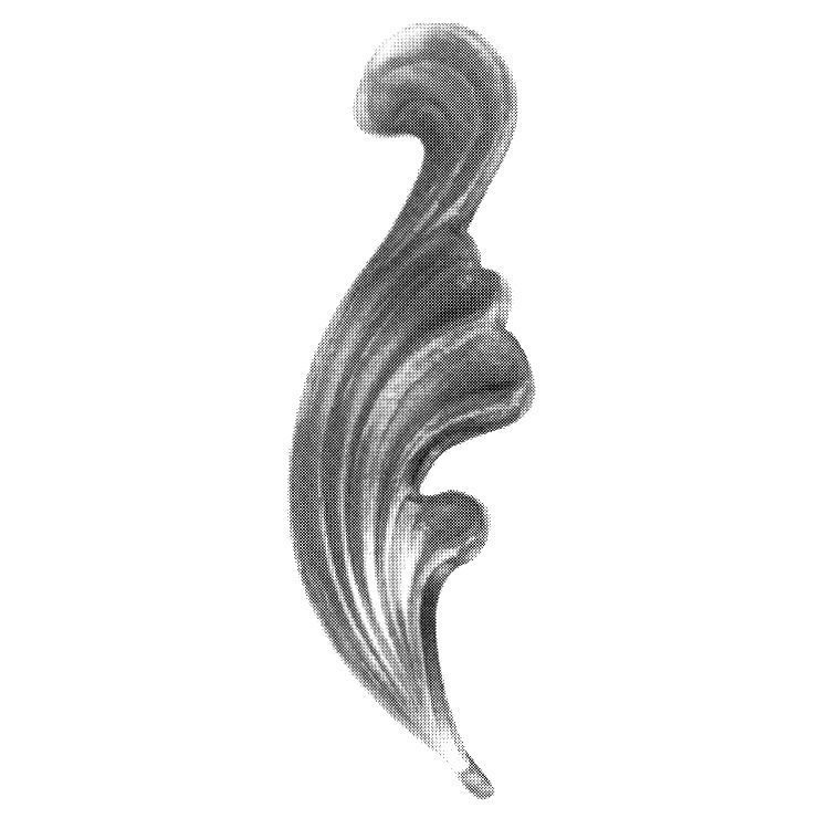 136/1  3mm HOT STAMPED LEAF 40 x 110mm - RIGHT