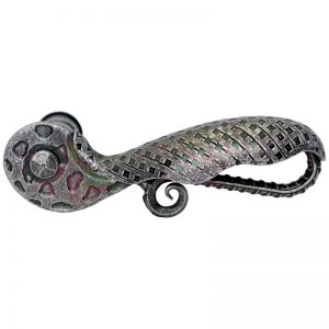 169/11  WROUGHT IRON GATE HANDLE 125 x 70mm
