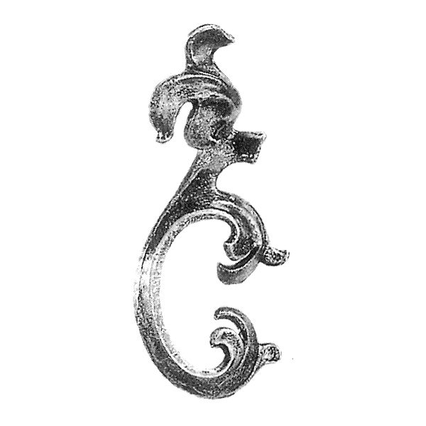 29/10  4mm FORGED LEAF & SCROLL 84 x 181mm - RIGHT