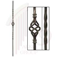 48/2/44  1/2"SQ. FORGED PICKET WITH BASKET & TWISTS 44"