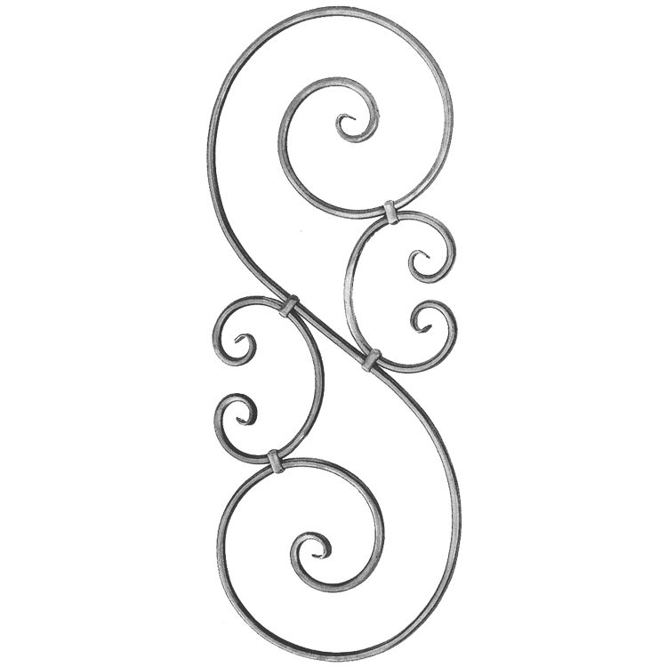 541/2 14mm RD. FORGED SCROLL PANEL 370 x 900mm