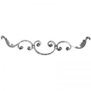 656/1  16 x 8mm FORGED VALANCE WITH SCROLLS & LEAVES 110 x 690mm