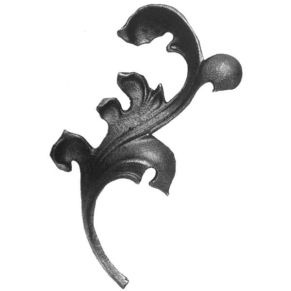 662/1  16 x 8mm MALLEABLE CAST LEAF 105 x 220mm - RIGHT