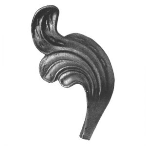 662/4  12mm RD. MALLEABLE CAST LEAF 65 x 130mm - LEFT