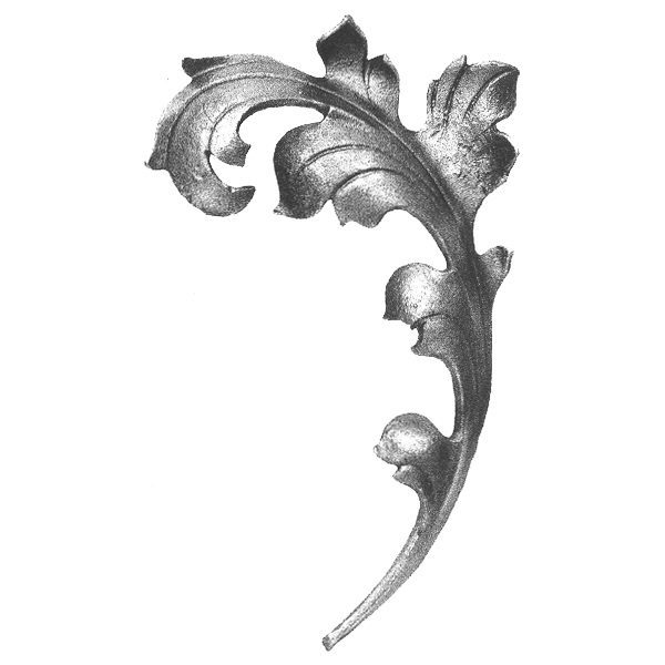 662/6  16 x 6mm MALLEABLE CAST LEAF 150 x 250mm - LEFT