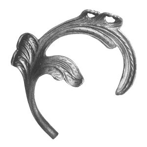663/7  12mm RD. MALLEABLE CAST LEAF 160 x 190mm - RIGHT (CUSTOM ORDER)