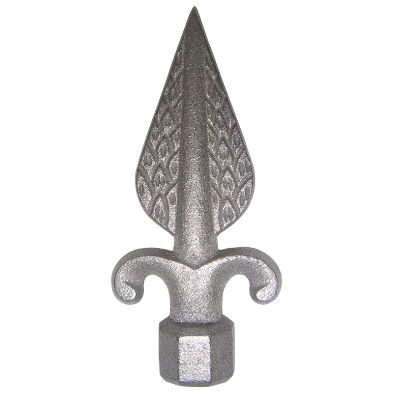 666-XS 1/2"SQ CAST SPEAR POINT ETCHED DESIGN OCTAGON BASE 2 3/8"W x 5 1/4"H