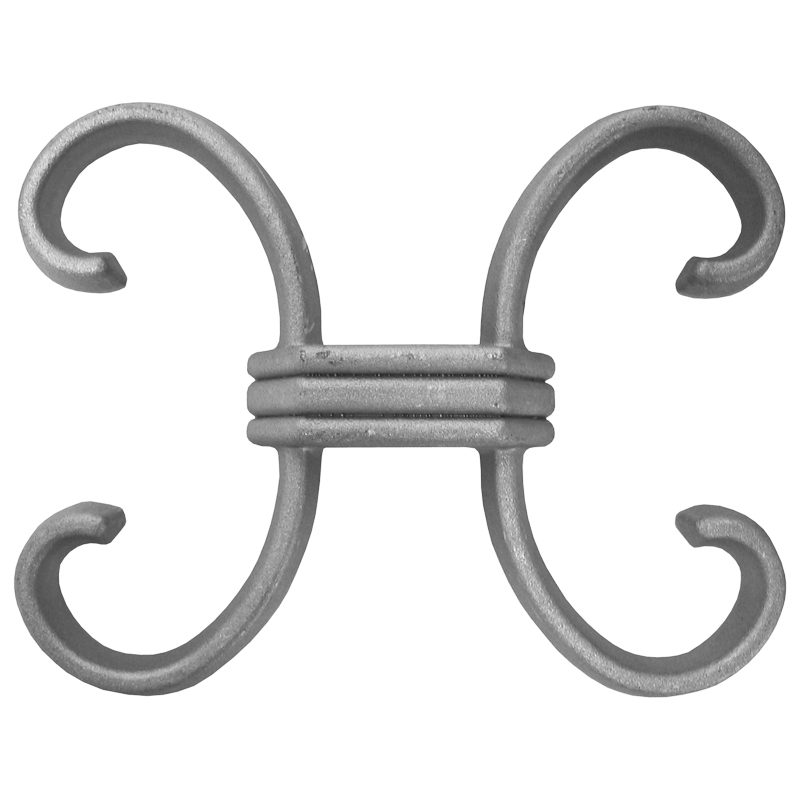 679ALMF  5/8"SQ. ALUMINUM DIE CAST C-SCROLL INSERT 5"W x 3 3/4"H