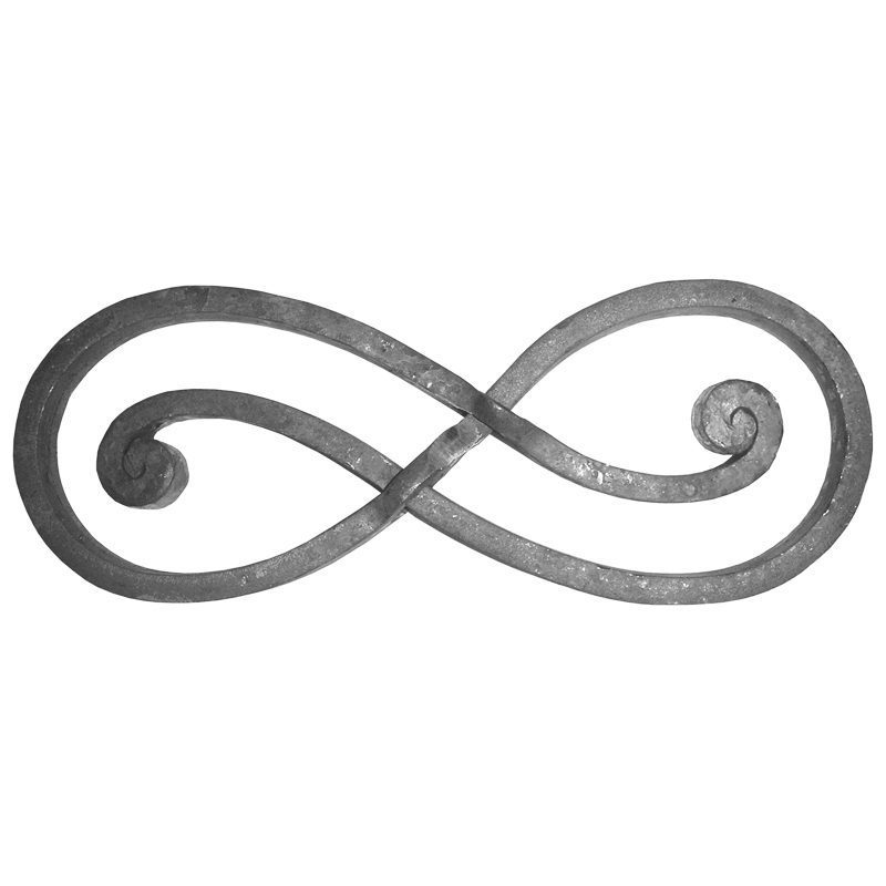 68/06  16 x 8mm CAST STEEL SCROLL VALANCE 240 x 90mm