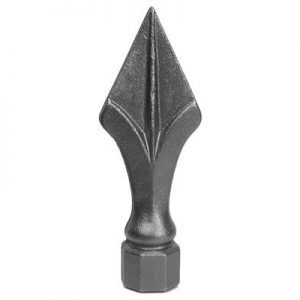 8602  1/2"SQ. CAST SPEAR 2"W x 5 3/8"H WITH 1" OCTAGONAL BASE (CUSTOM ORDER)