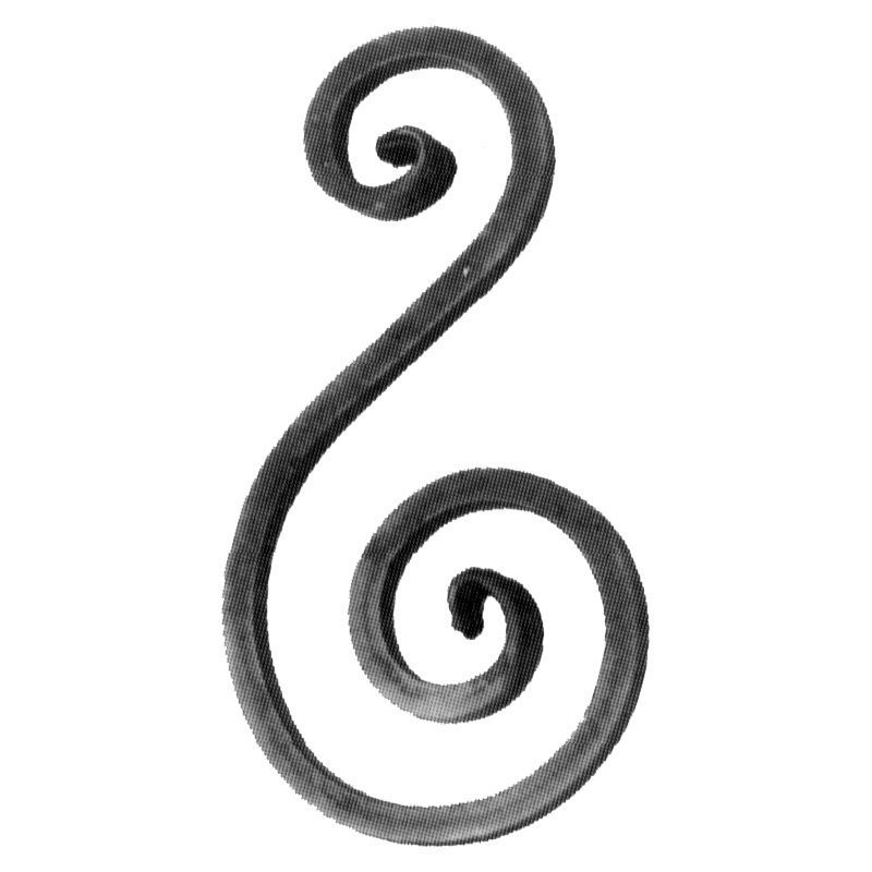 88/G/6  10mm SQ. FORGED S-SCROLL 120 x 230mm