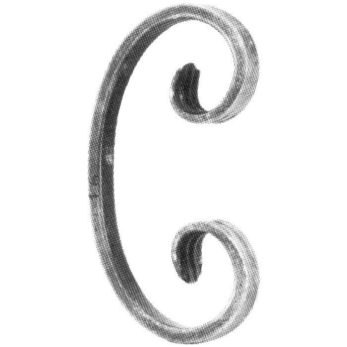 88/H/2  12 x 6mm FORGED C-SCROLL 75 x 150mm