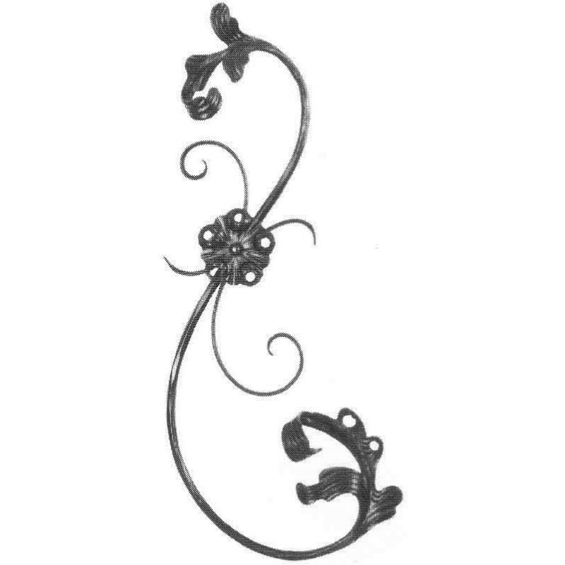 94/F/2 12mm RD. FORGED S-SCROLL PANEL 320 x 690mm - RIGHT