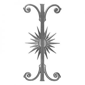 9646  CAST SUNBURST PANEL 13" x 26" (CUSTOM ORDER)