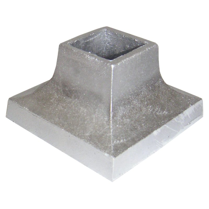 AL114  1 1/4"SQ. ALUMINUM COVER SHOE 3 3/8"W x 2"H