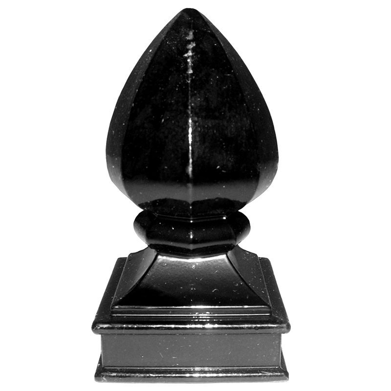 AL118-P-BLK  2"SQ. ALUMINUM PINEAPPLE POST CAP (BLACK) 2 1/2"W x 4 3/4"H