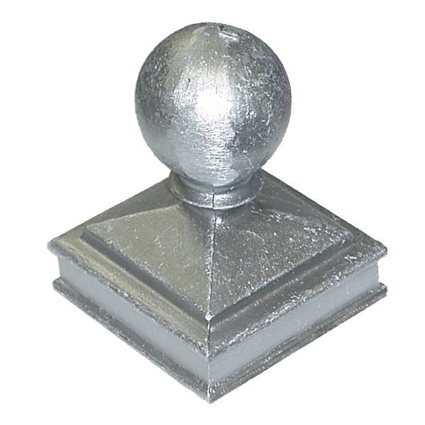 AL118  2"SQ. ALUMINUM BALL CAP 2 5/8"W x 3 3/4"H