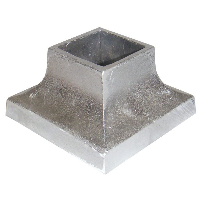 AL12  1 1/2"SQ. ALUMINUM COVER SHOE 3 1/2"W x 2"H