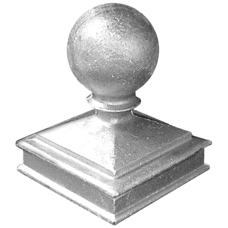 AL120  3"SQ. ALUMINUM NEWEL BALL CAP 3 3/4"W x 5"H