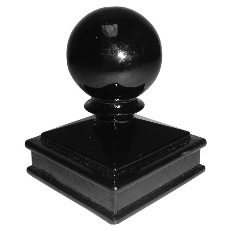 AL121-BLK  2 1/2"SQ. ALUMINUM NEWEL BALL CAP 3"W x 4"H
