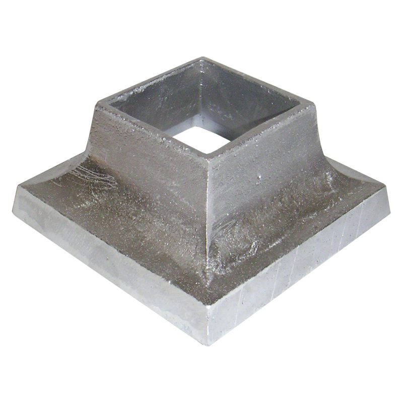 AL22  2"SQ. ALUMINUM COVER SHOE 4 1/2"W x 2"H