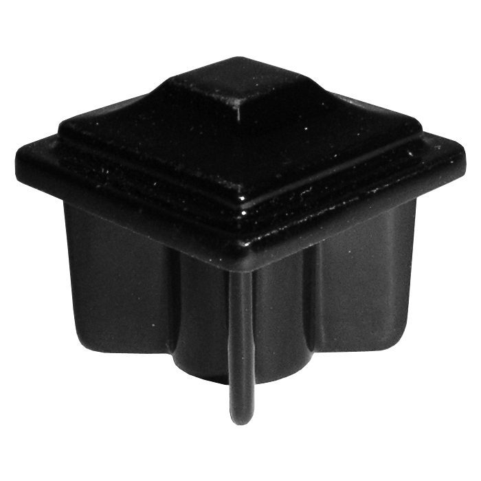 AL805-BLK  1"SQ. ALUMINUM INSERT CAP 1 1/8"W x 1"H