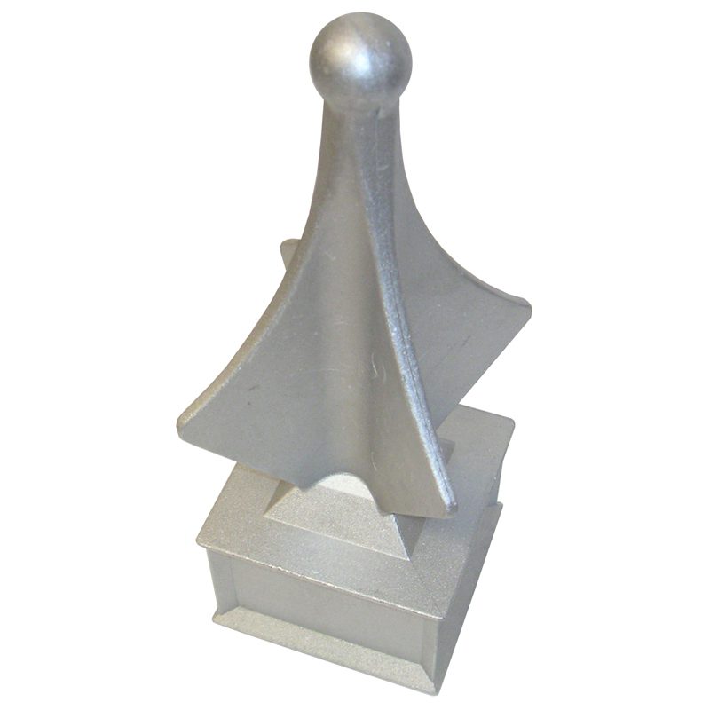 AL9212  2 1/2"SQ. ALUMINUM BALL SPEAR CAP 3 1/4"W x 8 1/2"H