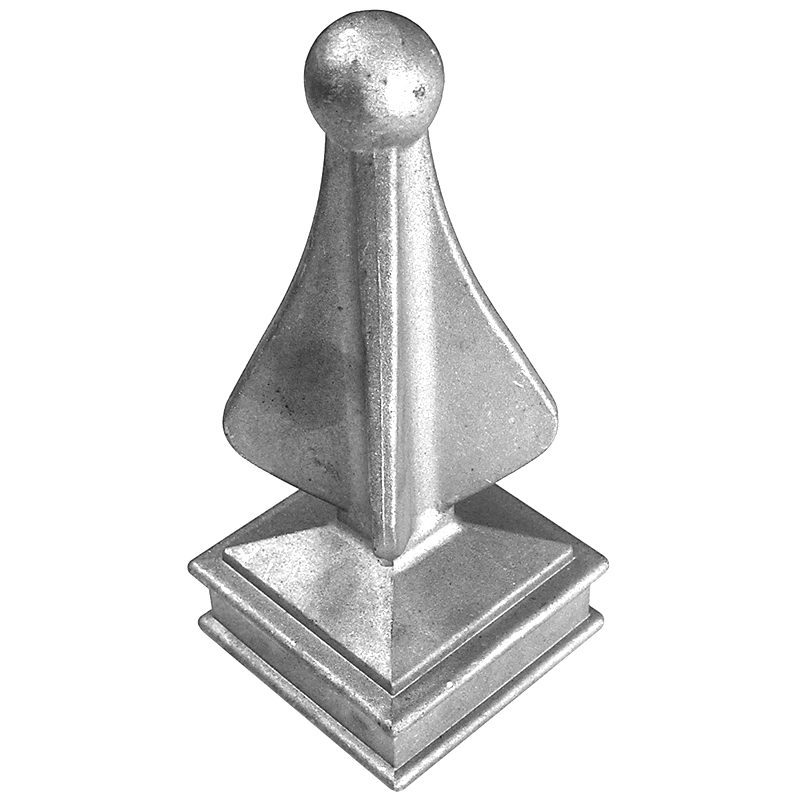 AL9AXL 2"SQ. ALUMINUM BALL SPEAR CAP 2 1/2"W x 5 3/4"H