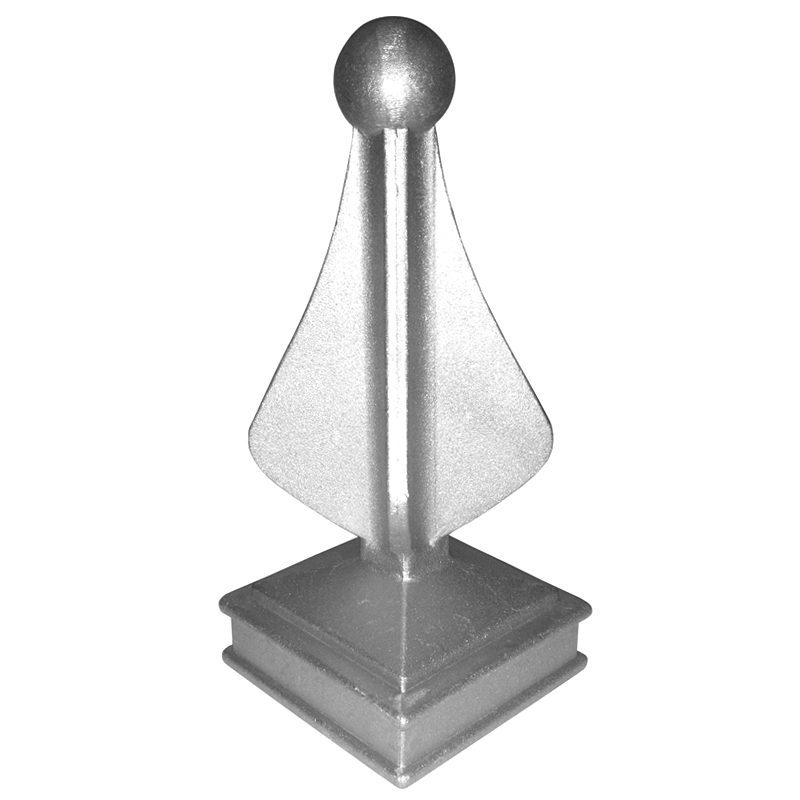 AL9AXL2.5 2 1/2"SQ. ALUMINUM BALL SPEAR CAP 3"W x 7 1/4"H