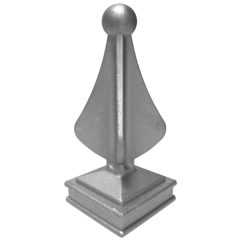 AL9AXL3 3"SQ. ALUMINUM BALL SPEAR CAP 3 3/4"W x 8 3/4"H