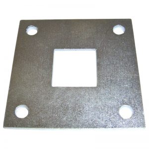 BP3F  3"SQ. FLAT BASE PLATE 1/8" THICK WITH 1"SQ. HOLE