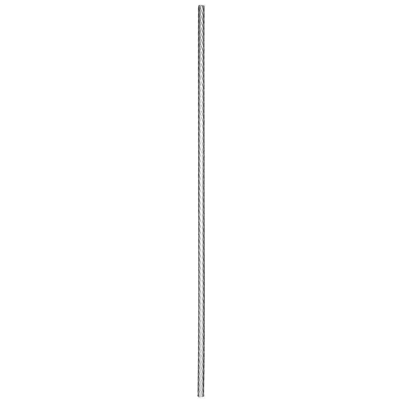 EP34RDTR44BC  3/4"RD. TWISTED ROPE ELECTRO PLATED BAR 44" - BRUSHED CHROME