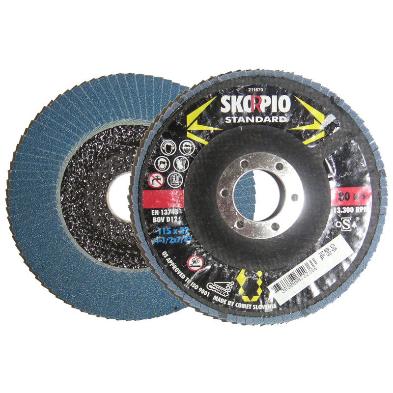 FD412120 4 1/2" x 7/8" x 120 GRIT FLAP DISC DEPRESSED