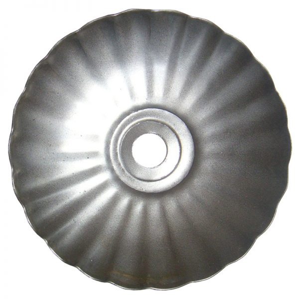 J303212  2 1/2" RIPPLED CANDLE PLATE WITH HOLE (DISCONTINUED)