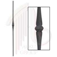 P12/44  1/2"SQ. FORGED PICKET WITH SINGLE COLLAR 44"