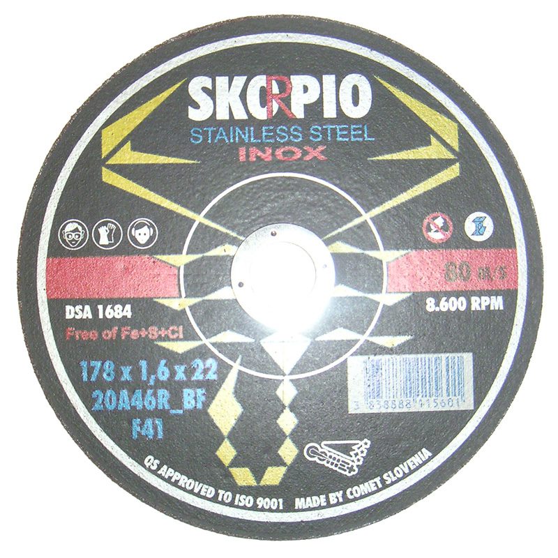 SS412116 4 1/2" x 1/16" x 7/8" S.S. CUT OFF WHEEL ZIP CUT