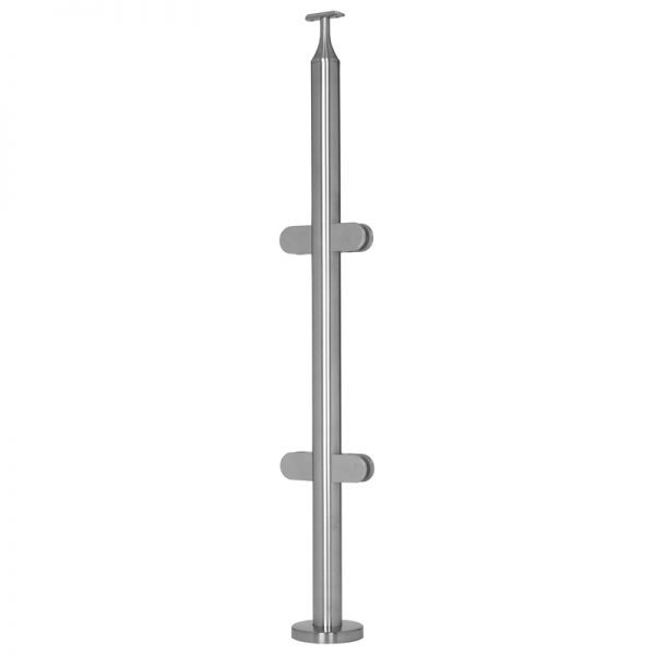 SSPG166L36L ROUND LINE RAILING POST FOR GLASS 36" (SS316)