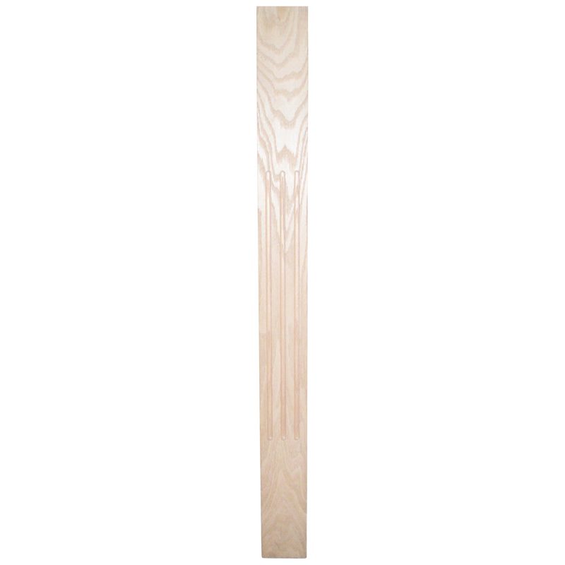 WPI31245  3 1/2"SQ. FLUTED WOOD POST - 3 INSETS (OAK) 45"