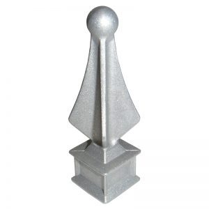 Z-9H58  5/8"SQ. DIE CAST ZINC FINIAL 1"W x 3 5/8"H