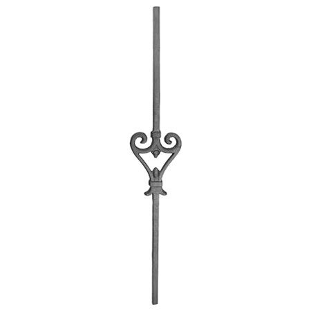 9641  3/4"SQ. CAST BALUSTER 36"H WITH 5 3/4"W CENTER DESIGN