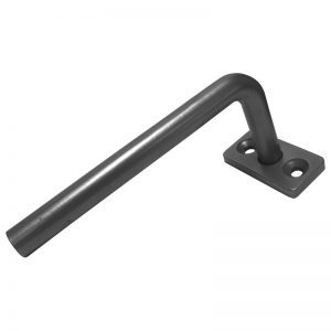 EL43412PLATE  5" RAIL ELBOW WITH PLATE + DRILLED & TAPPED END (POWDER COATED)