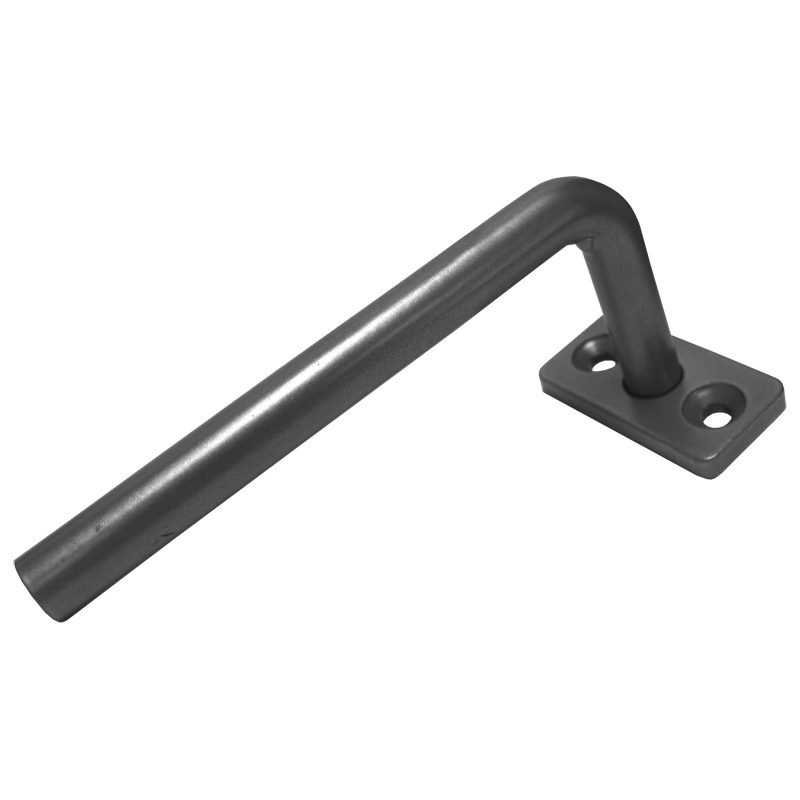 EL43412PLATE  5" RAIL ELBOW WITH PLATE + DRILLED & TAPPED END (POWDER COATED)