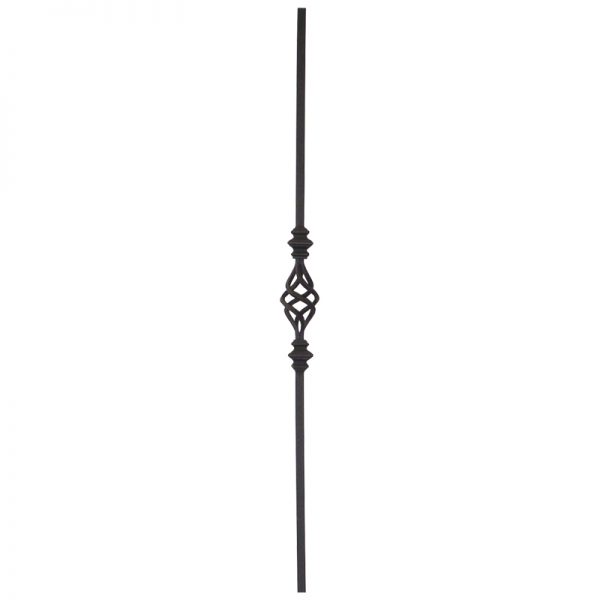 MS1235ORB  1/2"SQ. DOUBLE COLLAR WITH BASKET TUBULAR PICKET 35" - OIL RUBBED BRONZE