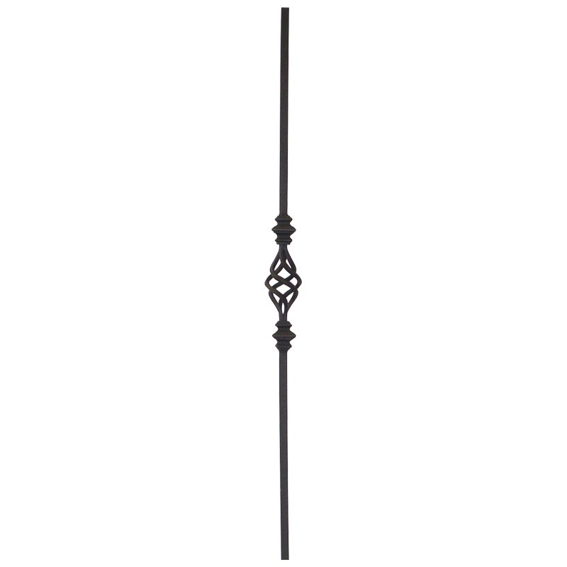 MS1235ORB  1/2"SQ. DOUBLE COLLAR WITH BASKET TUBULAR PICKET 35" - OIL RUBBED BRONZE